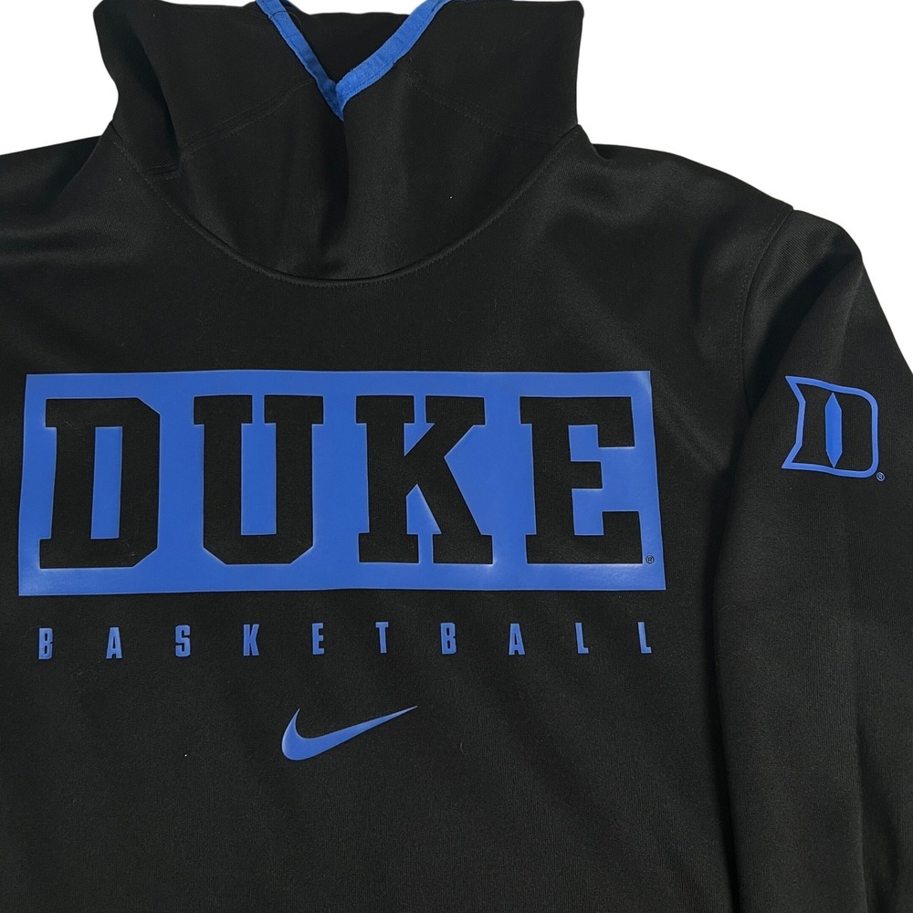 Duke Basketball Nike Hoodie Mens Medium Black Dri-FIT Pullover Scuba Hood